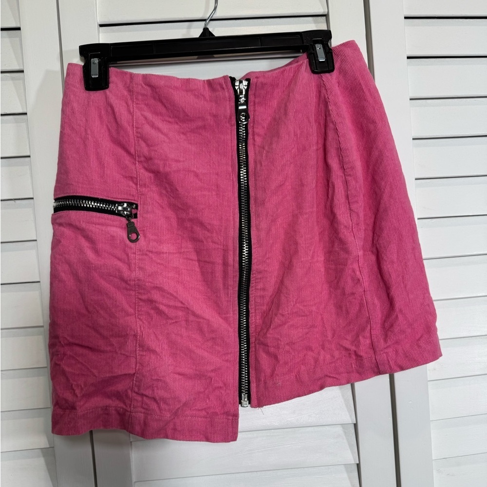 The Ragged Priest Pink Asymmetrical Corduroy Mini Skirt Size Small